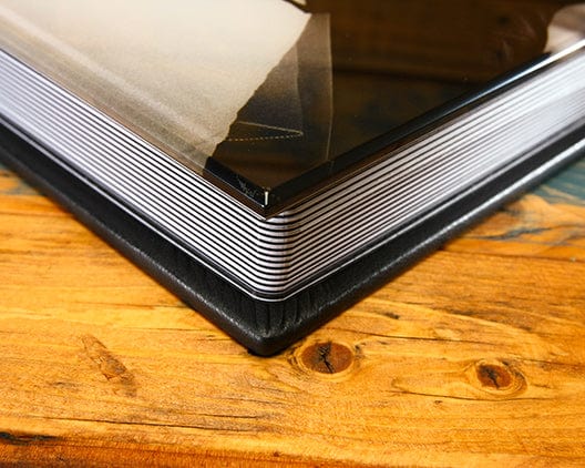 Corner of a custom acrylic cover album