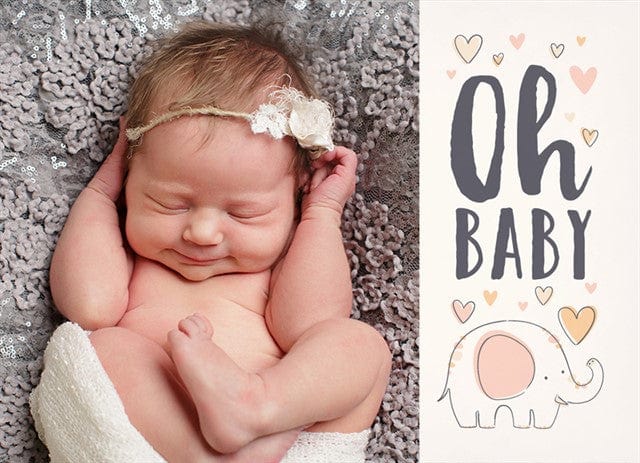 Baby Elephant Girl-Postcards-Nations Photo Lab-Landscape-Nations Photo Lab