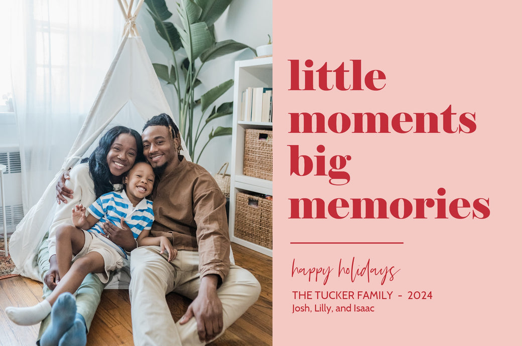 Big Memories-Postcards-Nations Photo Lab-Landscape-Baby Pink-Happy Holidays-Nations Photo Lab