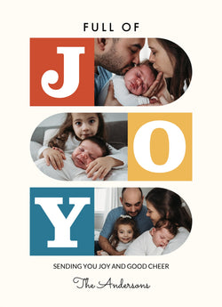 Colorblock Joy-Postcards-Nations Photo Lab-Portrait-Teal Blue-Happy Holidays-Nations Photo Lab
