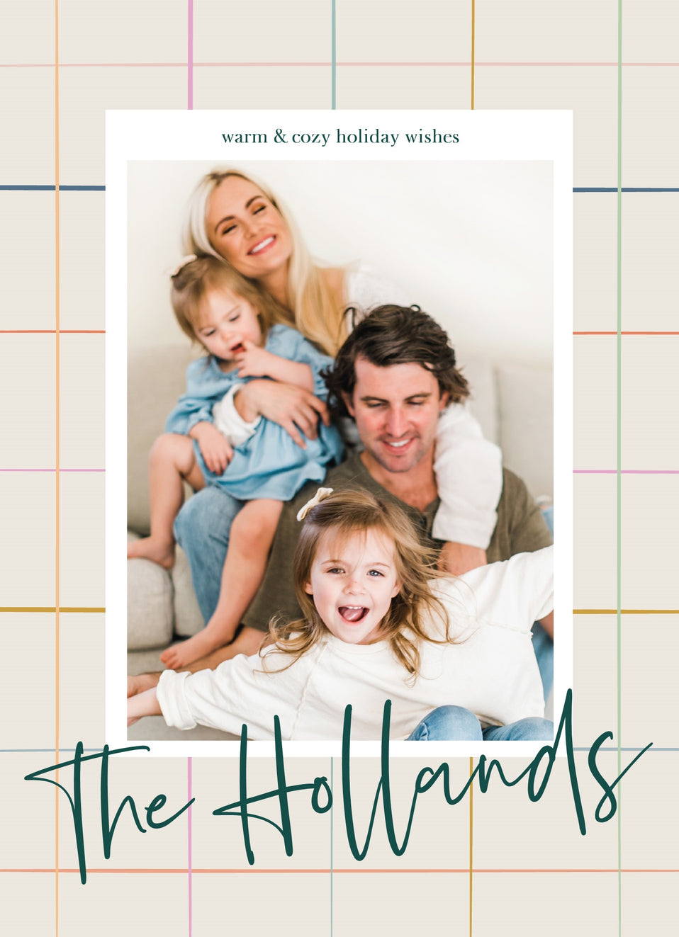 Colorful Plaid-Postcards-Nations Photo Lab-Portrait-Platinum-Happy Holidays-Nations Photo Lab