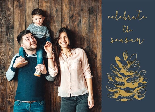 Golden Pinecone-Postcards-Nations Photo Lab-Landscape-Happy Holidays-Nations Photo Lab