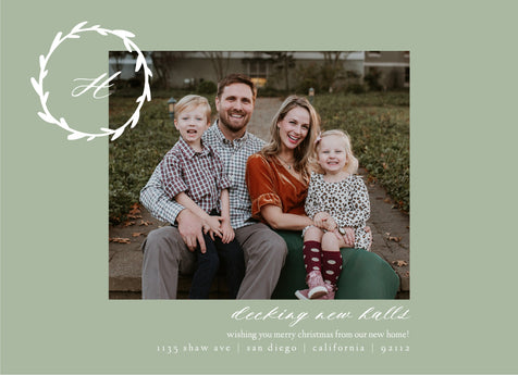 Merry Monogram-Postcards-Nations Photo Lab-Landscape-Laurel Green-New Home-Nations Photo Lab