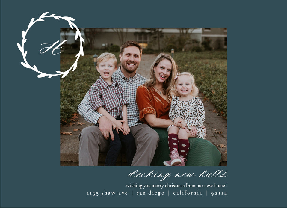 Merry Monogram-Postcards-Nations Photo Lab-Landscape-Dark Slate Gray-New Home-Nations Photo Lab