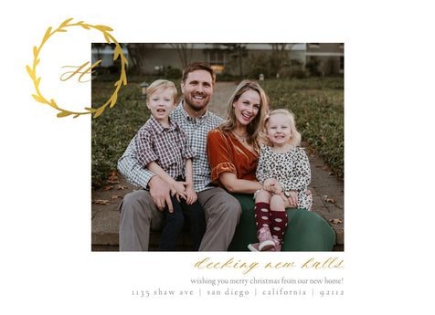Merry Monogram-Postcards-Nations Photo Lab-Landscape-Satin Sheen Gold-New Home-Nations Photo Lab