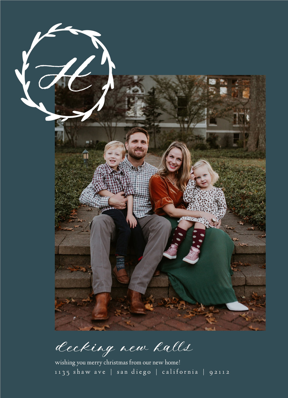 Merry Monogram-Postcards-Nations Photo Lab-Portrait-Dark Slate Gray-New Home-Nations Photo Lab