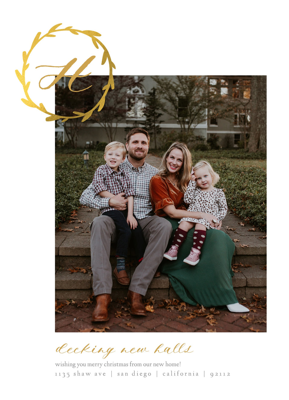 Merry Monogram-Postcards-Nations Photo Lab-Portrait-Satin Sheen Gold-New Home-Nations Photo Lab