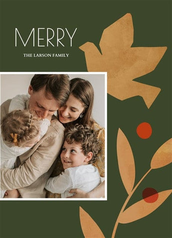 Modern Dove-Postcards-Nations Photo Lab-Portrait-Kombu Green-Merry Christmas-Nations Photo Lab