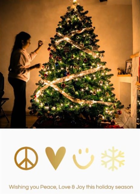 Peace and Love and Snowflakes-Foil Cards-Nations Photo Lab-Portrait-Nations Photo Lab