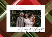 Plaid Announcement-Postcards-Nations Photo Lab-Landscape-Bright Red-Merry Christmas-Nations Photo Lab