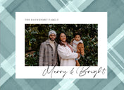 Plaid Announcement-Postcards-Nations Photo Lab-Landscape-Weldon Blue-Merry Christmas-Nations Photo Lab