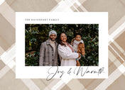Plaid Announcement-Postcards-Nations Photo Lab-Landscape-Dark Vanilla-Happy Holidays-Nations Photo Lab