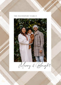 Plaid Announcement-Postcards-Nations Photo Lab-Portrait-Dark Vanilla-Merry Christmas-Nations Photo Lab