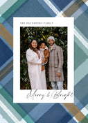 Plaid Announcement-Postcards-Nations Photo Lab-Portrait-Dark Electric Blue-Merry Christmas-Nations Photo Lab