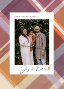 Plaid Announcement-Postcards-Nations Photo Lab-Portrait-Deep Taupe-Happy Holidays-Nations Photo Lab