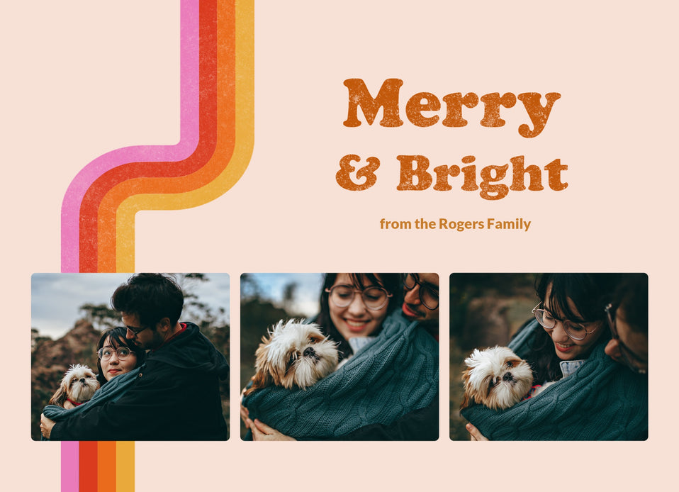 Retro Regards-Postcards-Nations Photo Lab-Landscape-Persian Pink-Merry Christmas-Nations Photo Lab