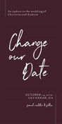 To the Point Change Our Date-Photo Greeting Cards-Nations Photo Lab-Portrait-Rustic Red-Nations Photo Lab