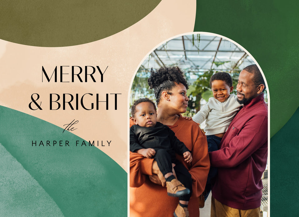 Whimsical Watercolor-Postcards-Nations Photo Lab-Landscape-Mughal Green-Merry Christmas-Nations Photo Lab