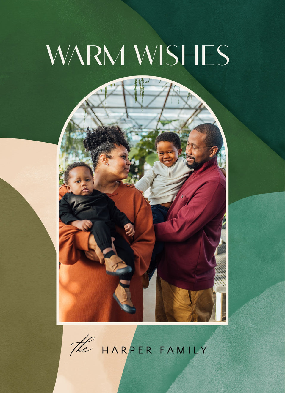 Whimsical Watercolor-Postcards-Nations Photo Lab-Portrait-Mughal Green-Happy Holidays-Nations Photo Lab